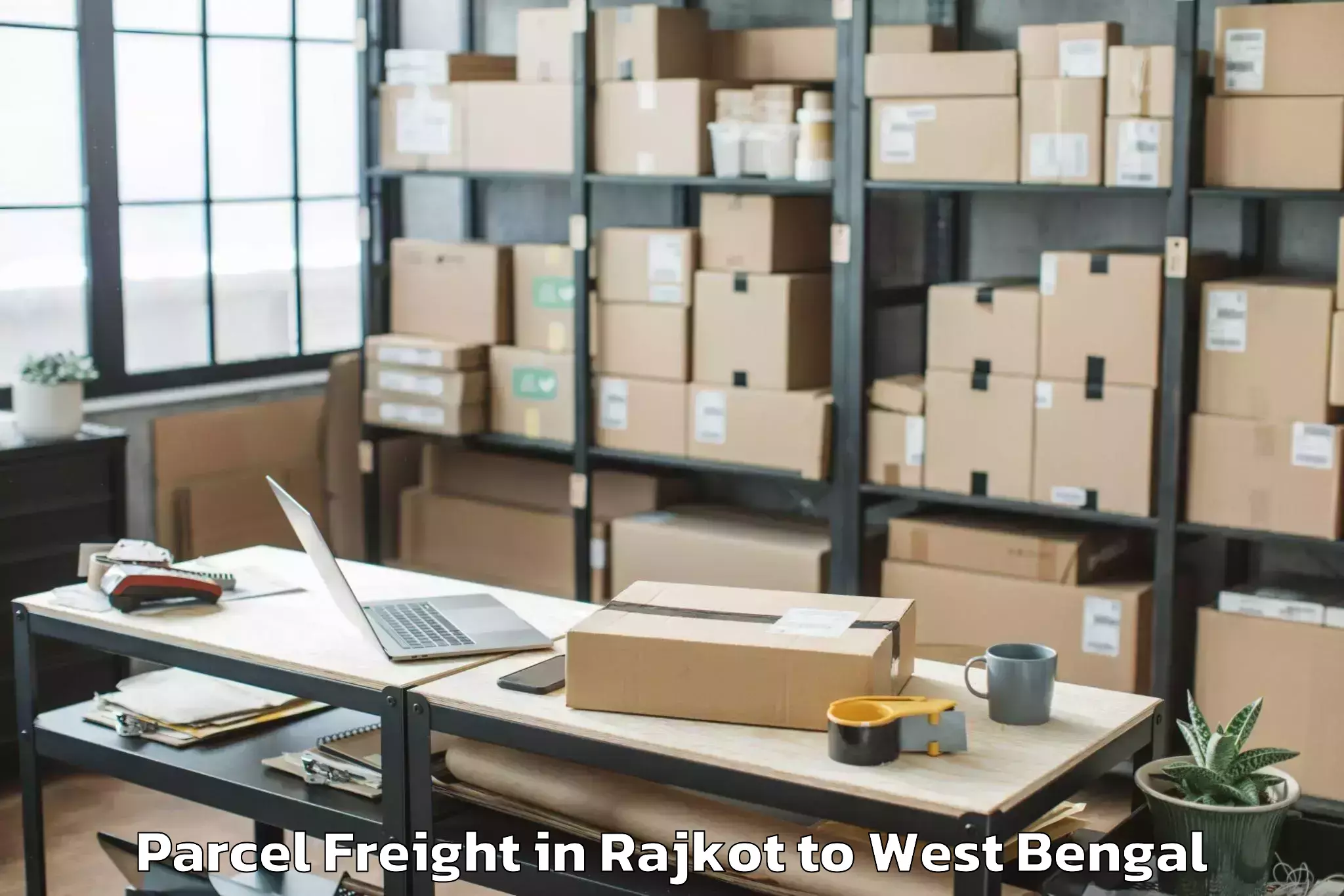 Easy Rajkot to Dakshin Barasat Parcel Freight Booking